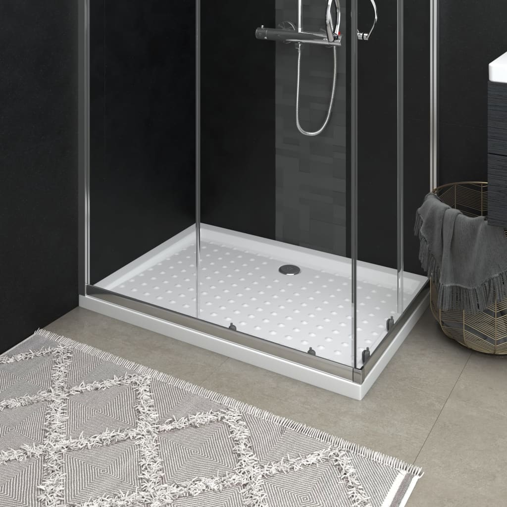 Shower tray anti-slip white 70x100x4 cm ABS
