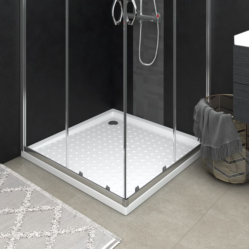 Shower tray anti-slip white 80x80x4 cm ABS
