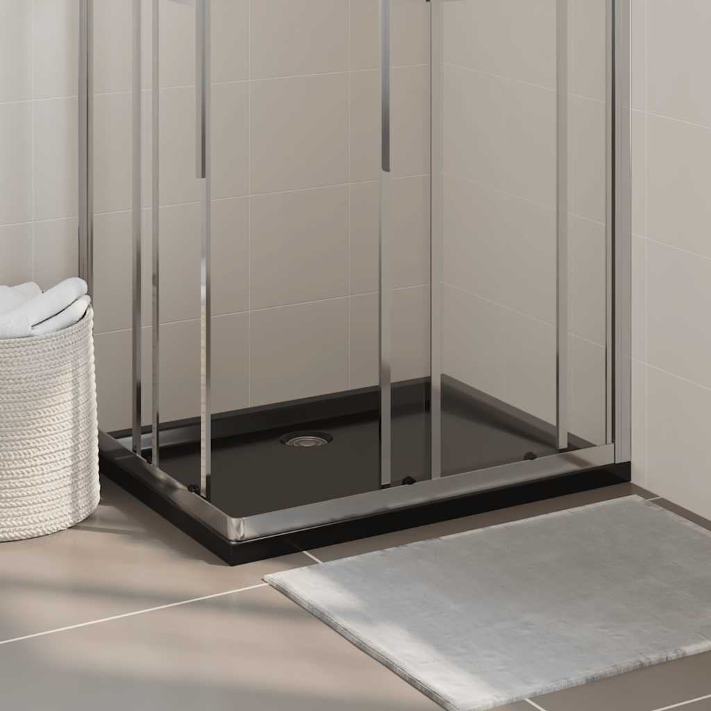 Shower tray ABS rectangular black 70x90 cm