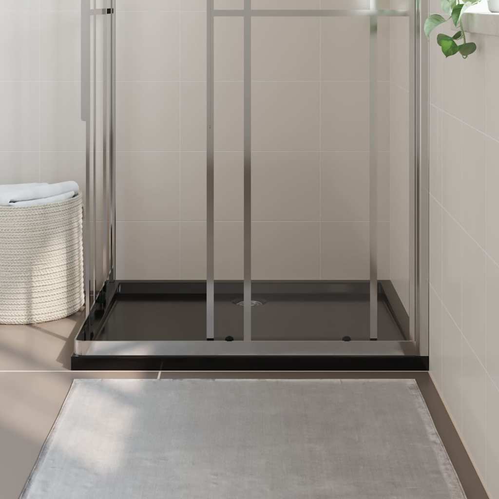 Shower tray ABS rectangular black 80x100 cm