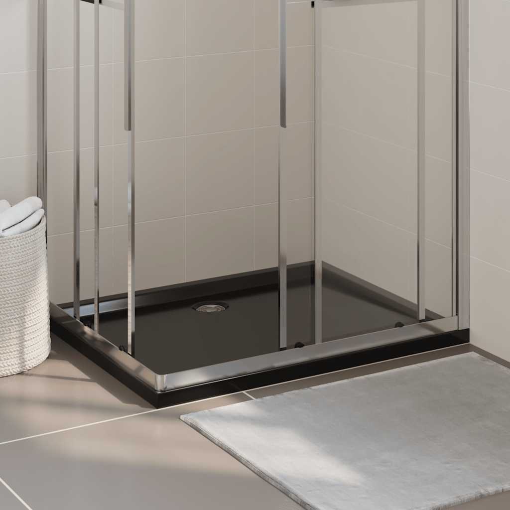 Shower tray ABS rectangular black 80x100 cm