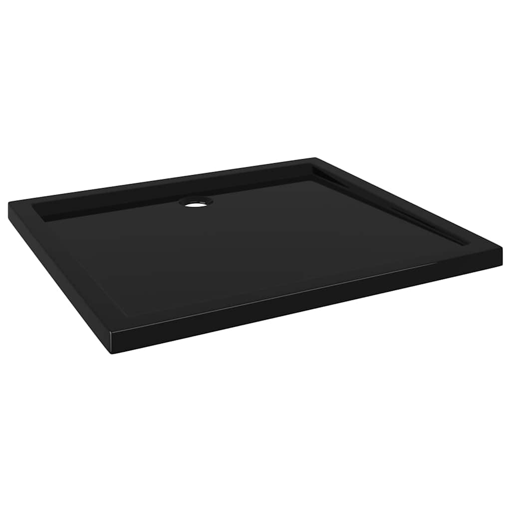 Shower tray ABS rectangular black 80x90 cm