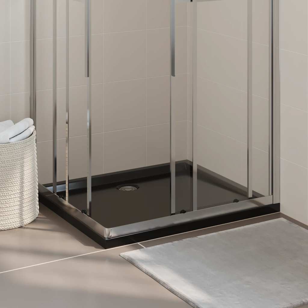 Shower tray ABS rectangular black 80x90 cm