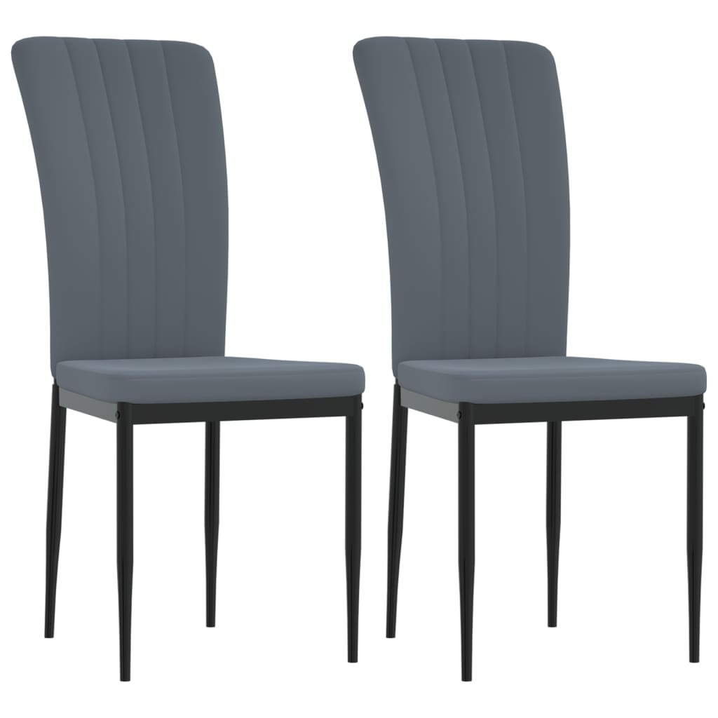 Dining Chairs 2 pcs. Dark Grey Velvet