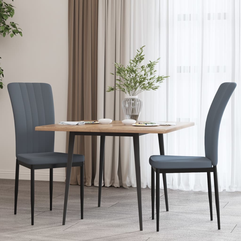 Dining Chairs 2 pcs. Dark Grey Velvet