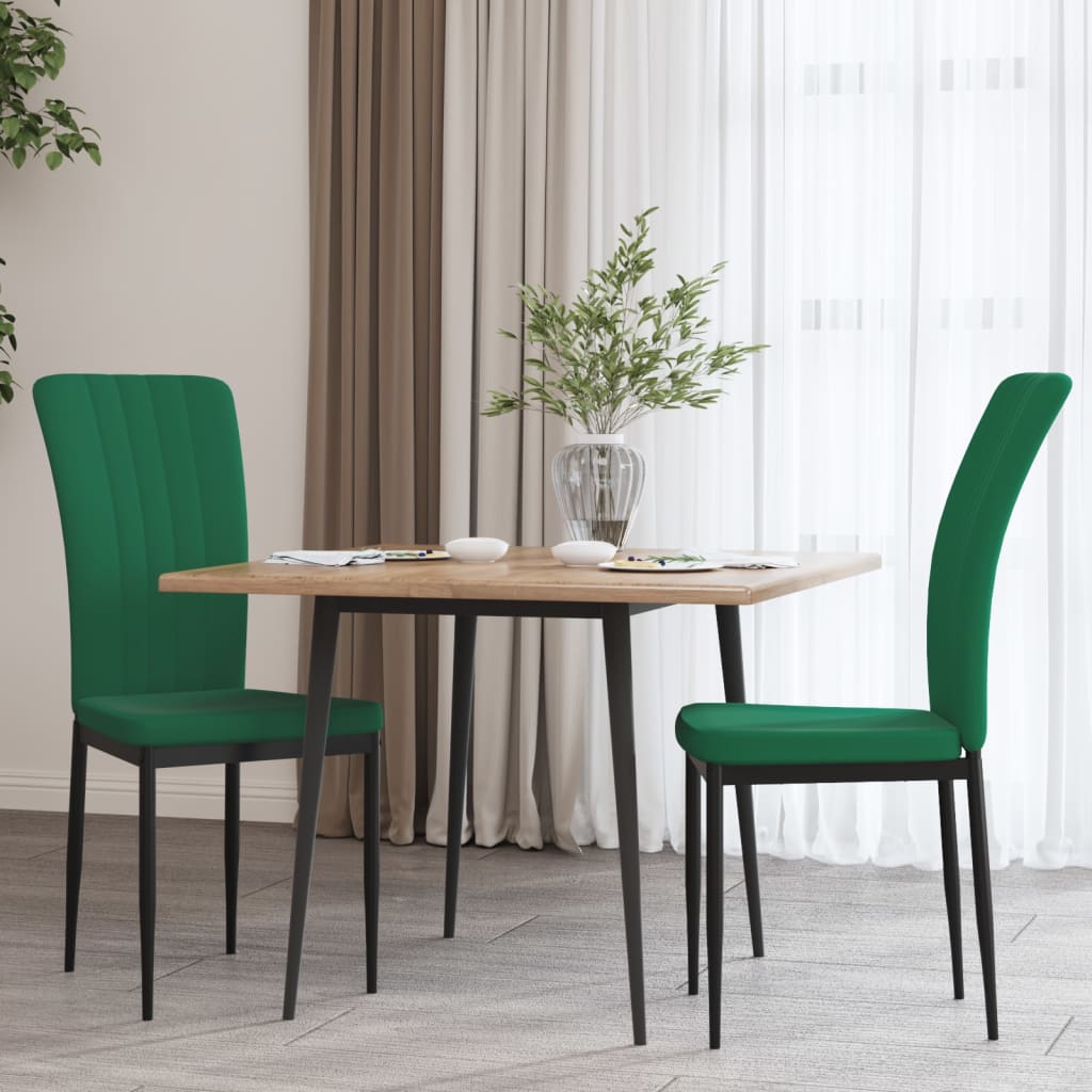 Dining Chairs 2 pcs. Dark Green Velvet