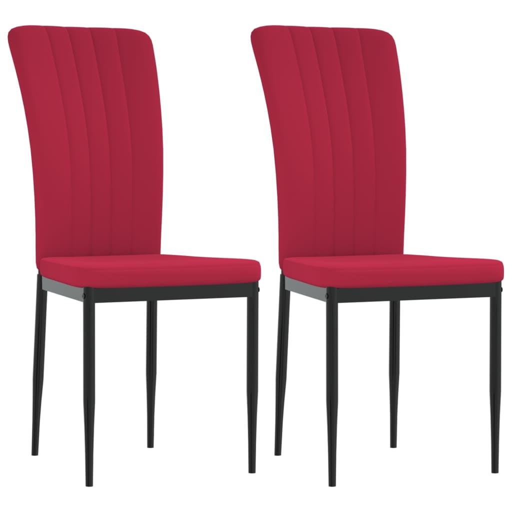 Dining Chairs 2 pcs. Wine Red Velvet