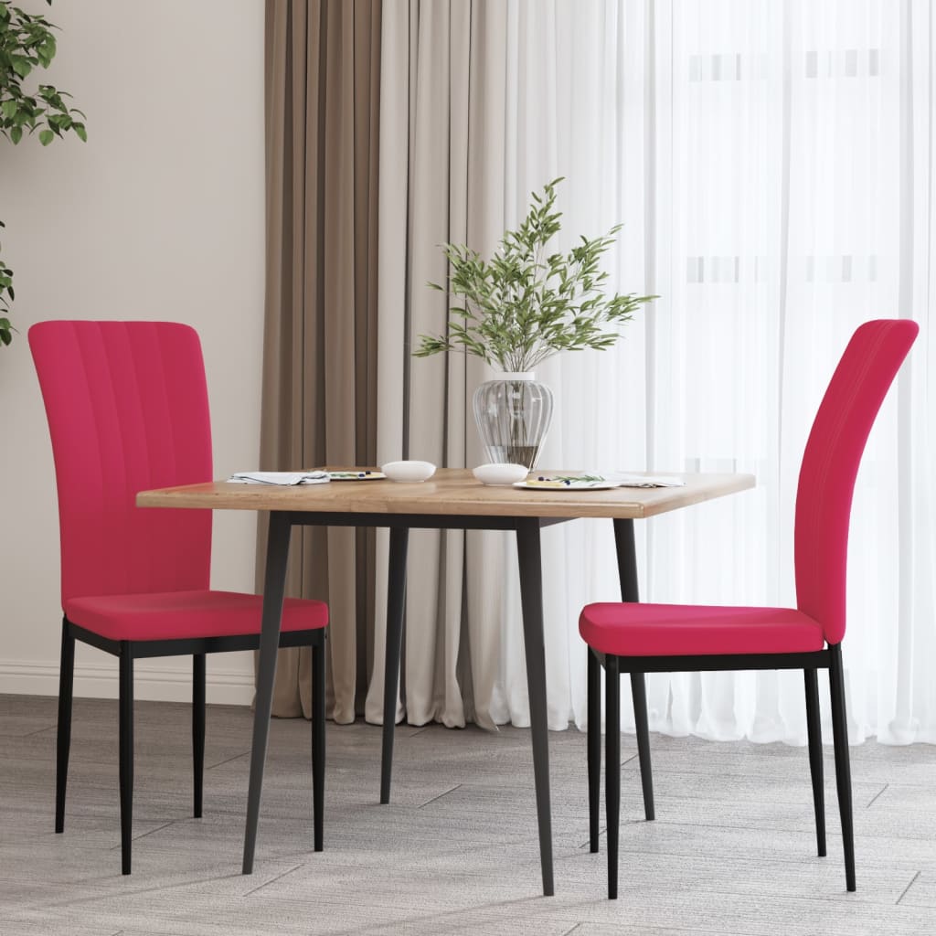 Dining Chairs 2 pcs. Wine Red Velvet