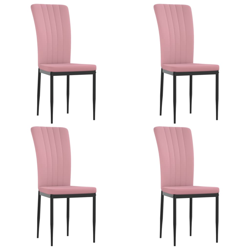 Dining chairs 4 pcs. Pink velvet