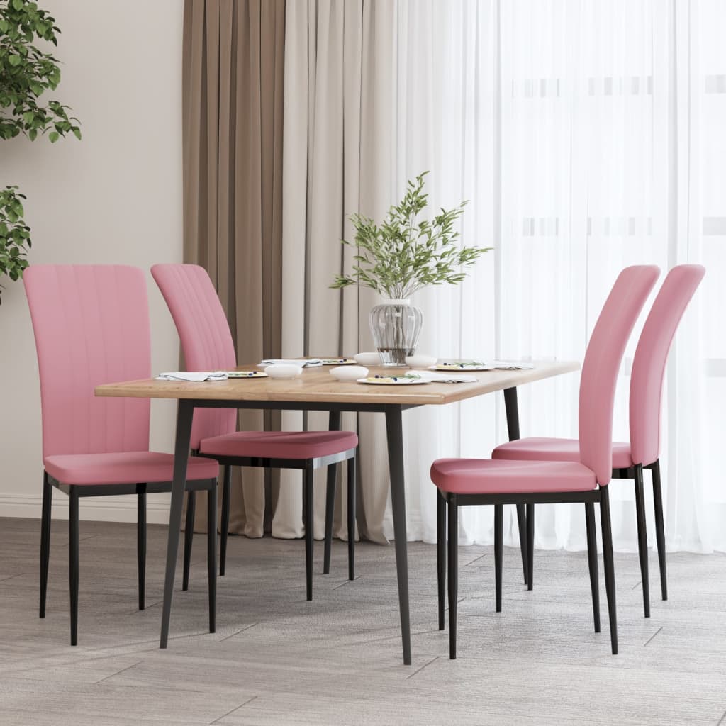 Dining chairs 4 pcs. Pink velvet
