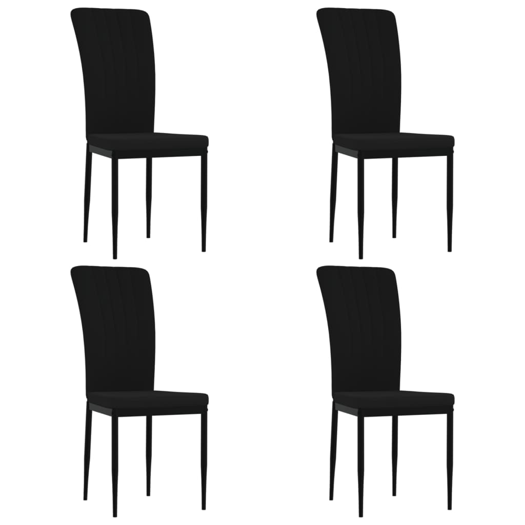 Dining chairs 4 pcs. Black velvet