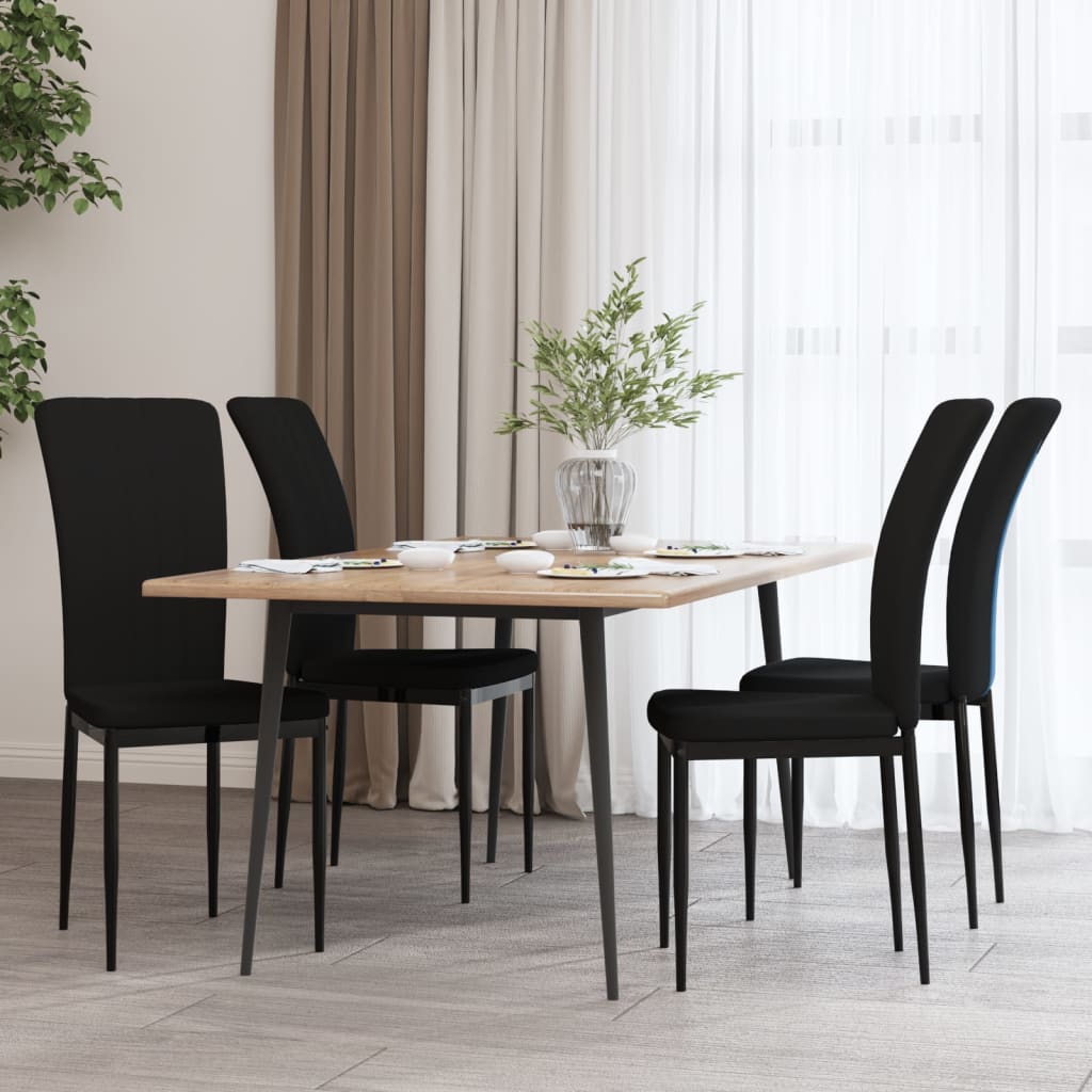Dining chairs 4 pcs. Black velvet