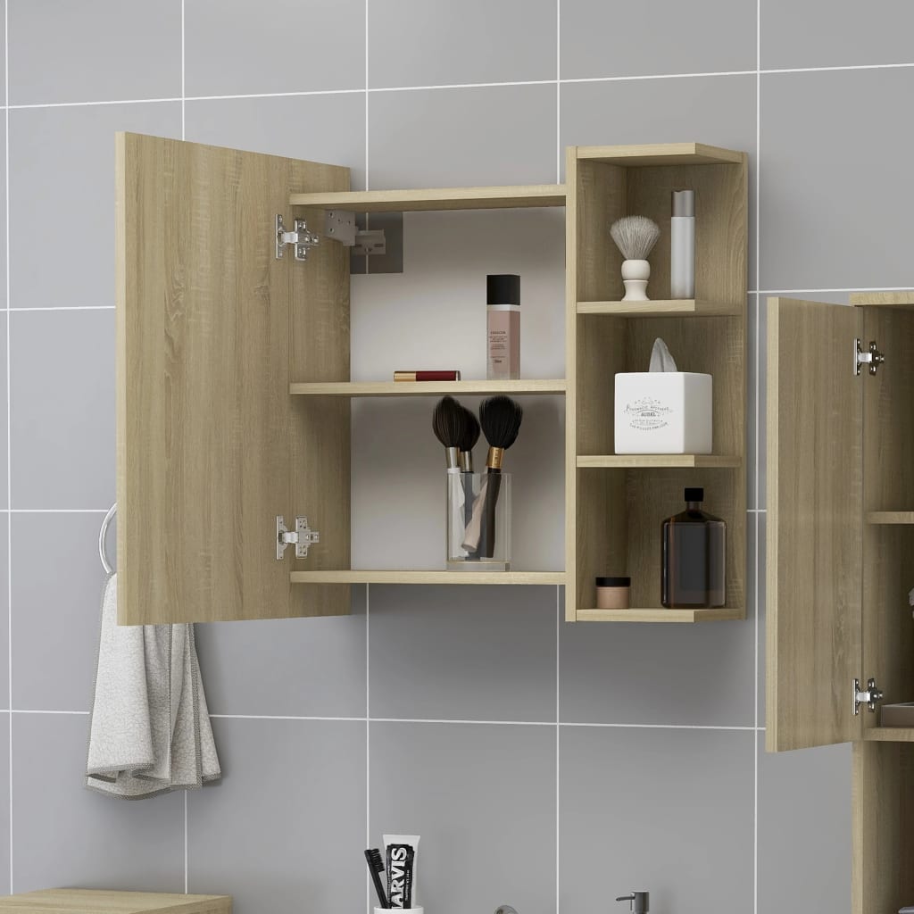 Bathroom mirror cabinet Sonoma oak 62.5x20.5x64 cm wood material