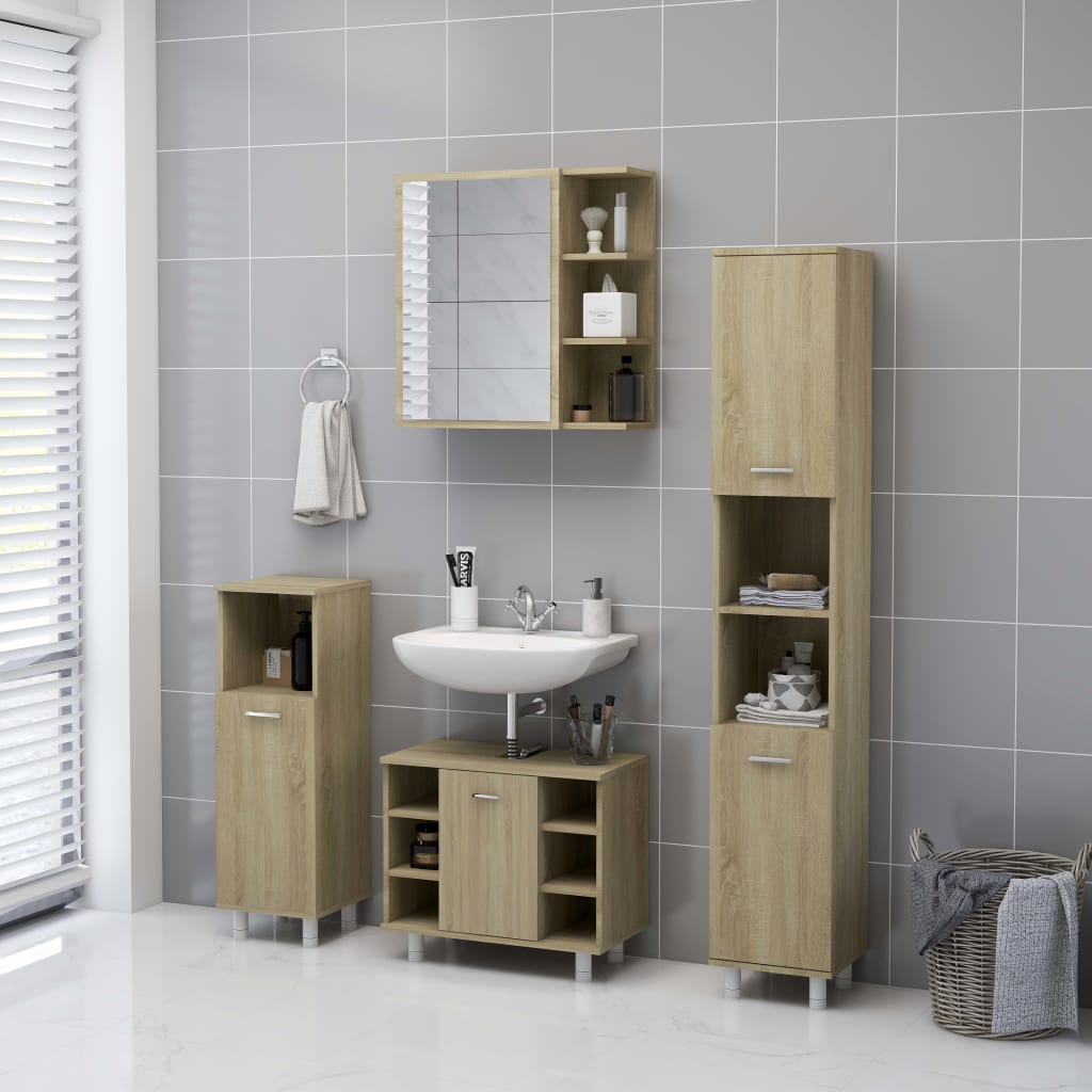 Bathroom mirror cabinet Sonoma oak 62.5x20.5x64 cm wood material