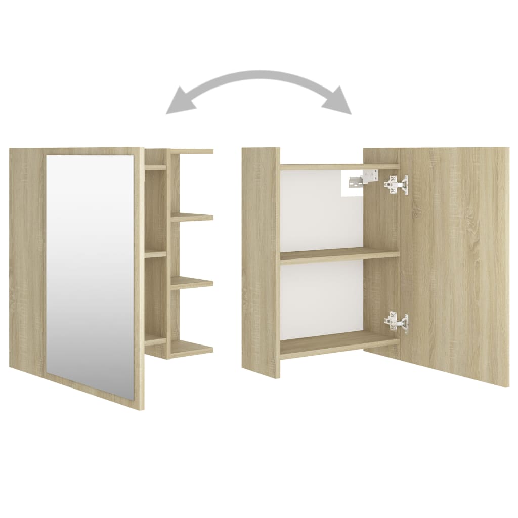 Bathroom mirror cabinet Sonoma oak 62.5x20.5x64 cm wood material
