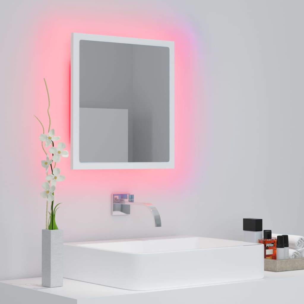 LED bathroom mirror white 40x8.5x37 cm acrylic