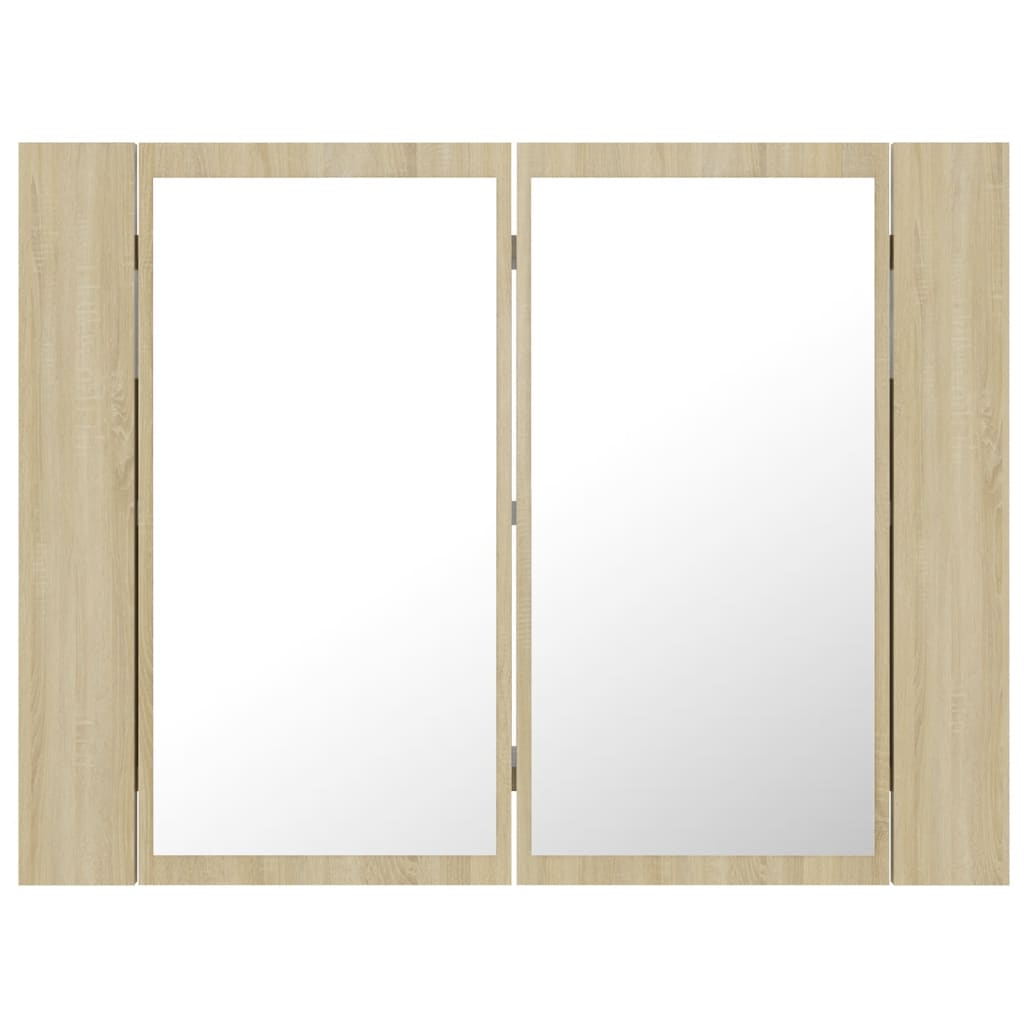LED bathroom mirror cabinet Sonoma oak 60x12x45 cm acrylic