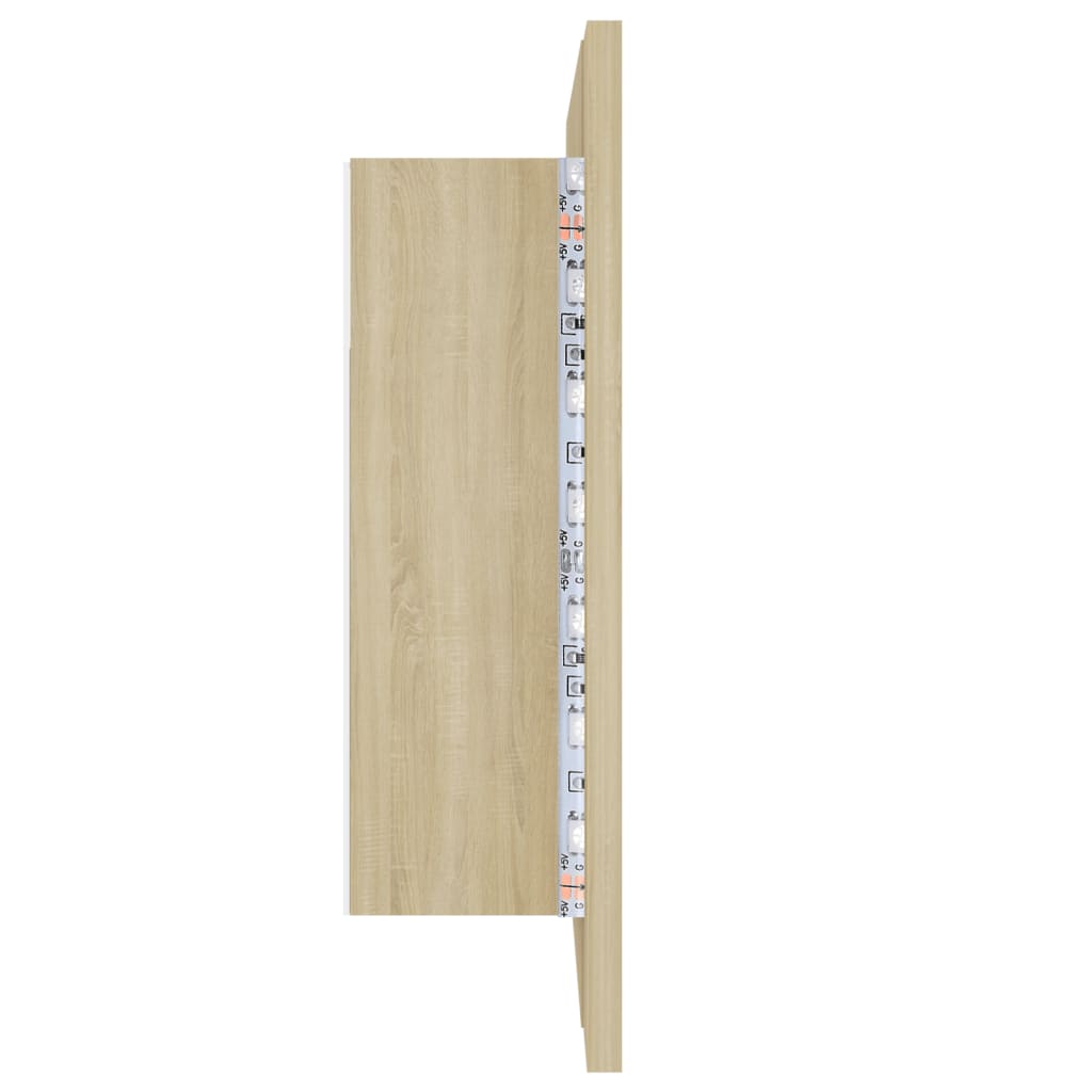 LED bathroom mirror cabinet Sonoma oak 60x12x45 cm acrylic