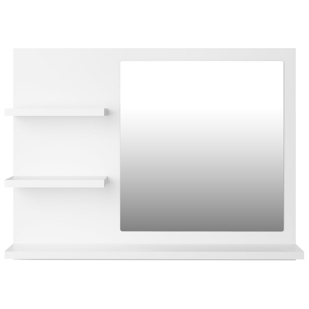 Bathroom Mirror White 60x10.5x45 cm Wood Material