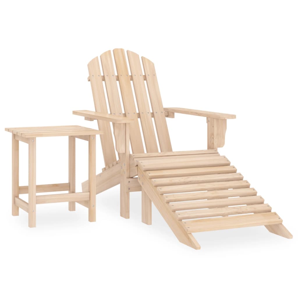 Adirondack garden chair with footrest &amp; table solid fir wood