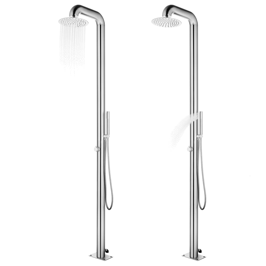 Garden shower 225 cm stainless steel