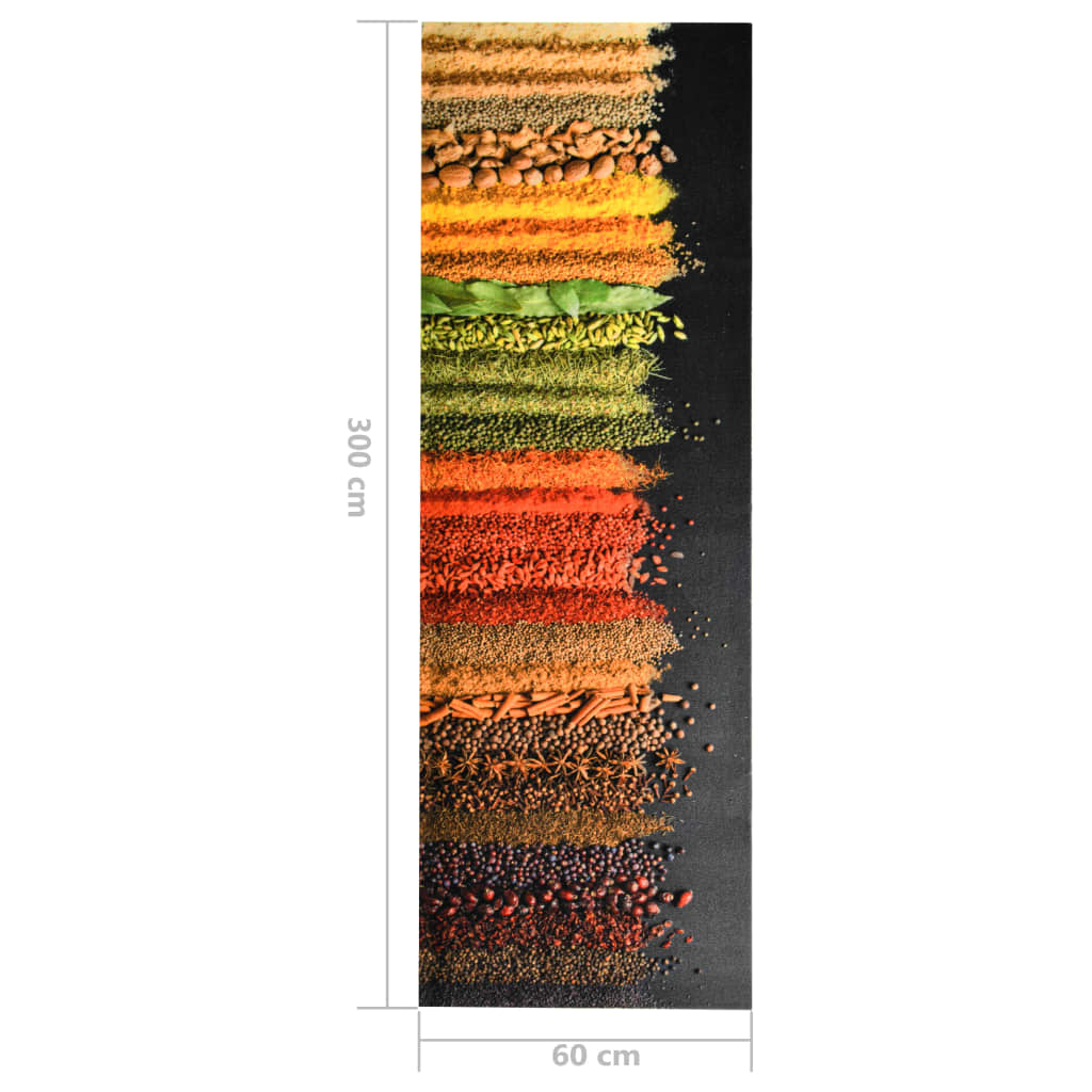 Kitchen rug washable spices 60x300 cm