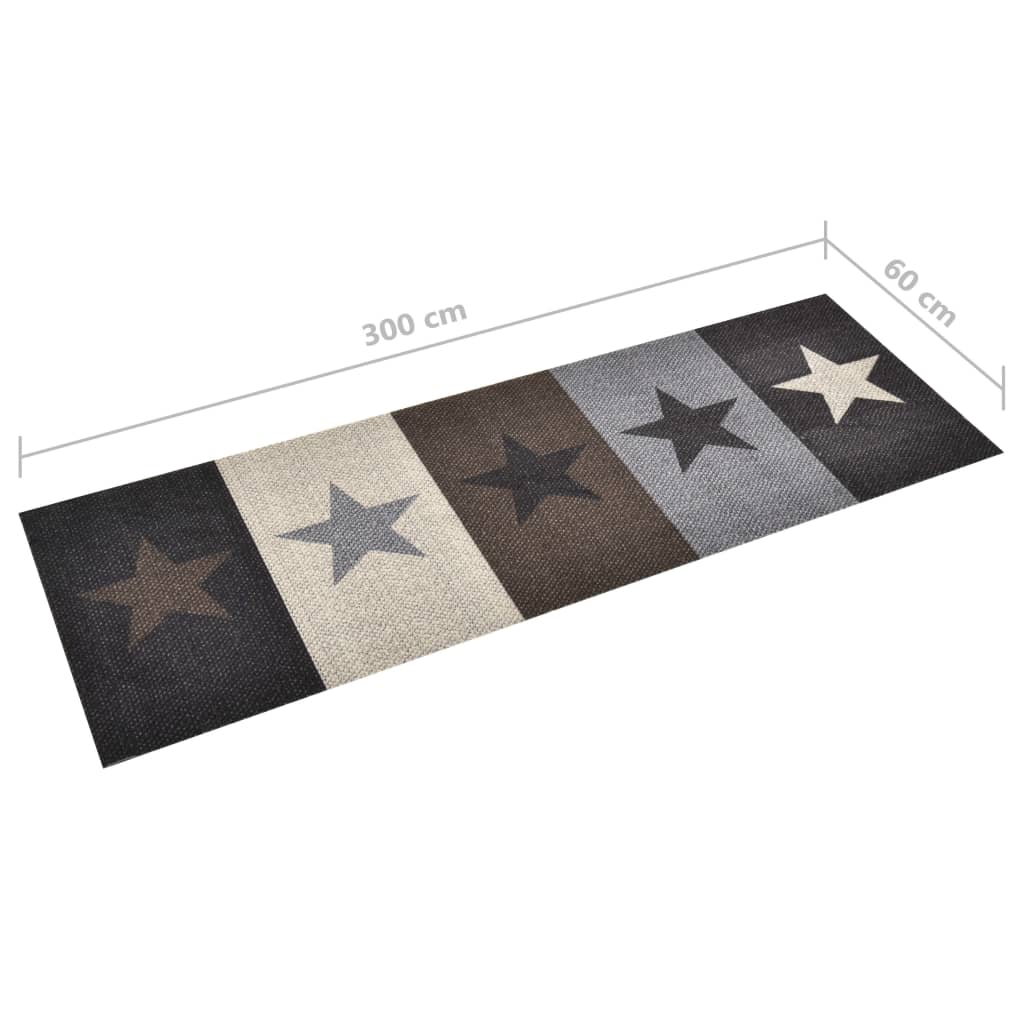 Washable kitchen rug with stars 60x300 cm