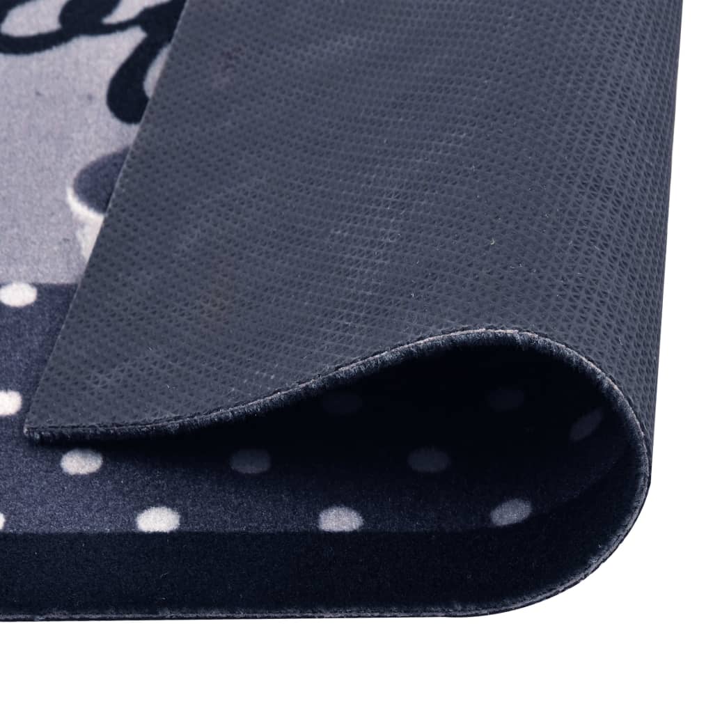 Kitchen floor mat washable coffee blue 45x150 cm