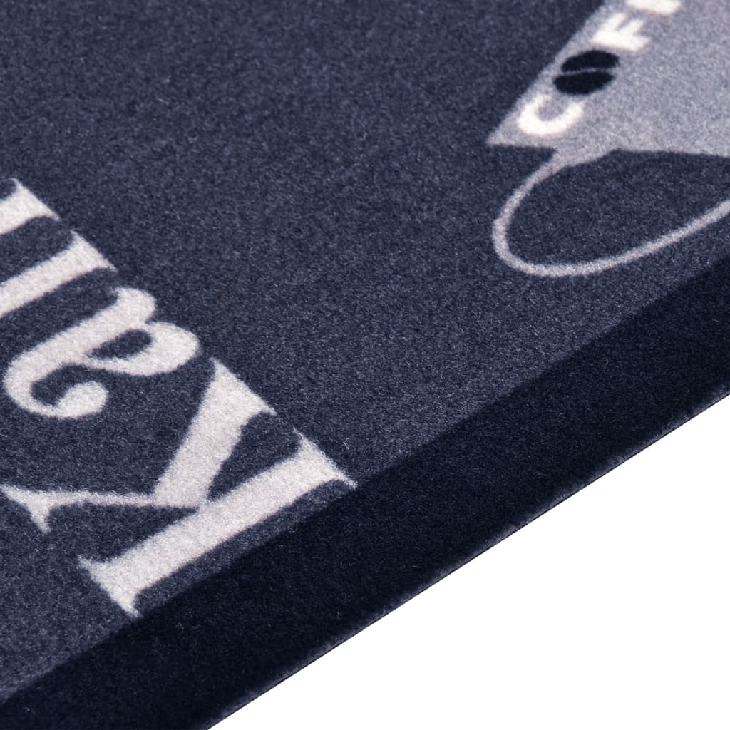 Kitchen rug washable coffee blue 60x300 cm