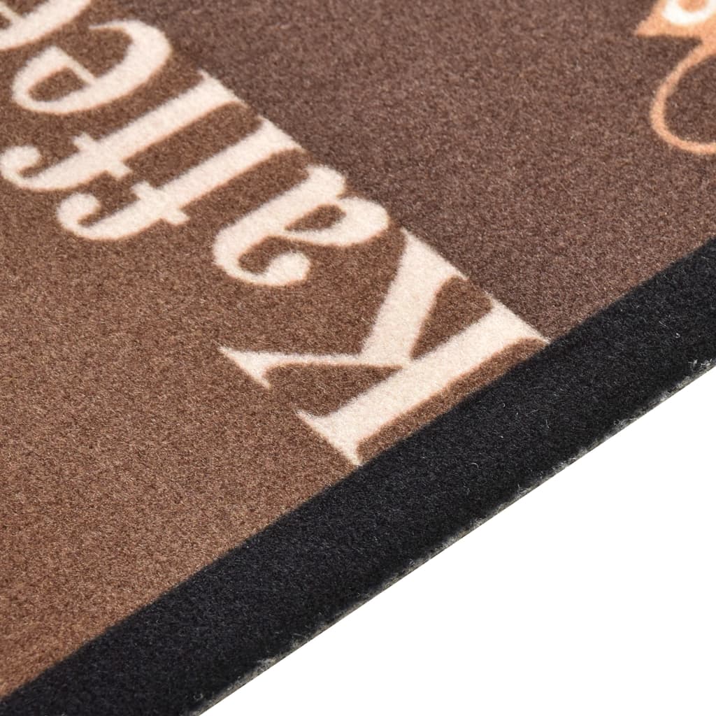 Kitchen rug washable coffee brown 60x300 cm