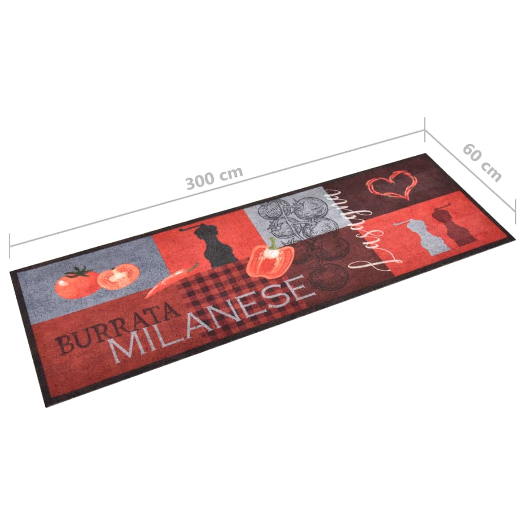 Washable kitchen rug tomatoes 60x300 cm