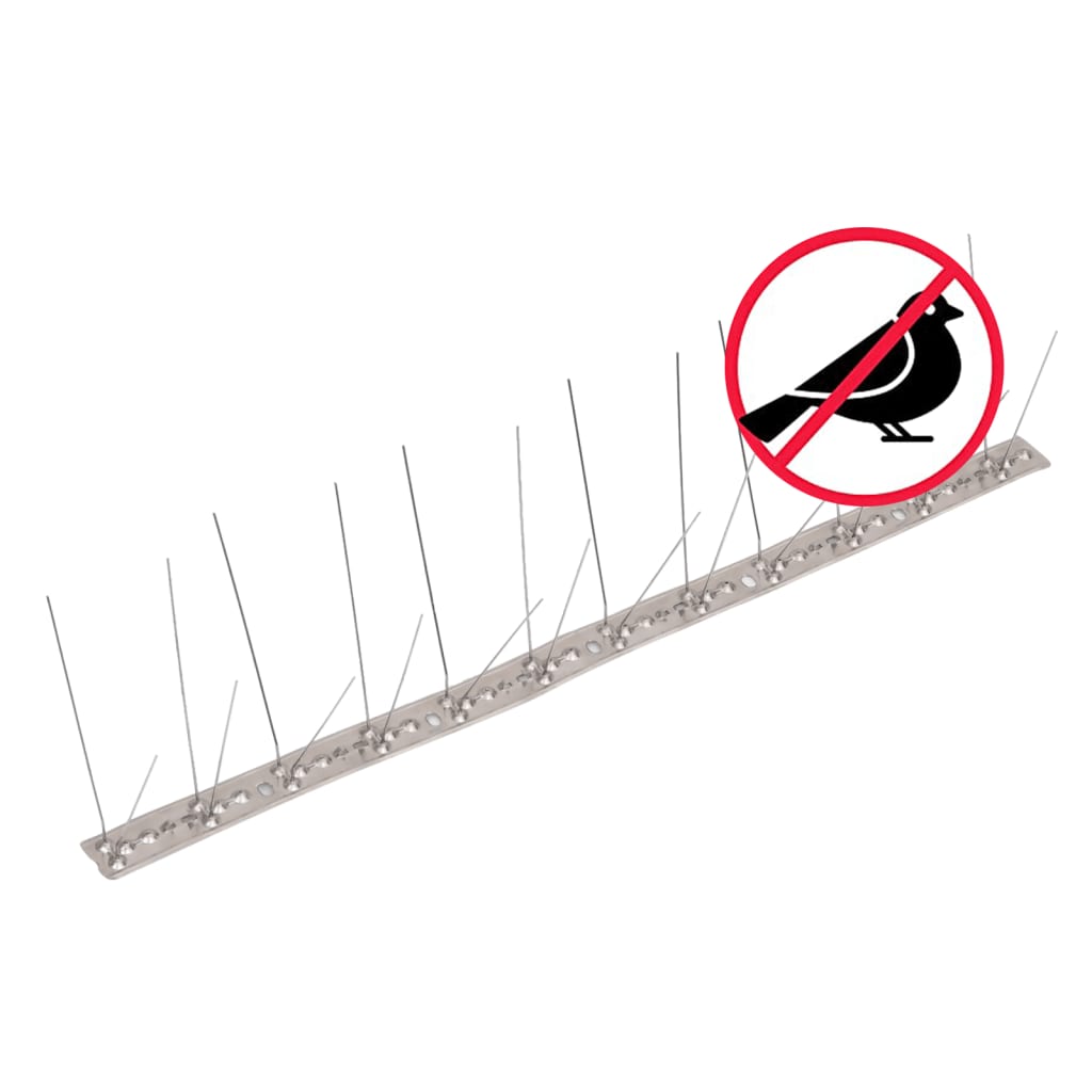20-piece pigeon repellent spike set, stainless steel, 10 m, 4 rows