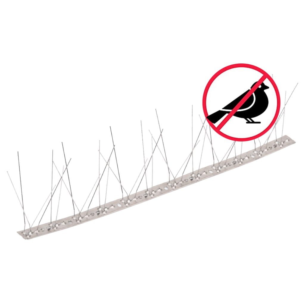 10-piece pigeon repellent spike set, stainless steel, 5 m, 5 rows