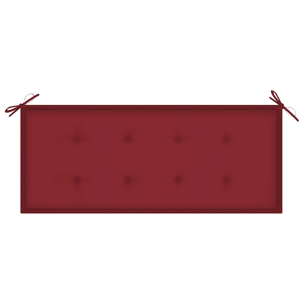 Folding garden bench with cushion 118 cm bamboo