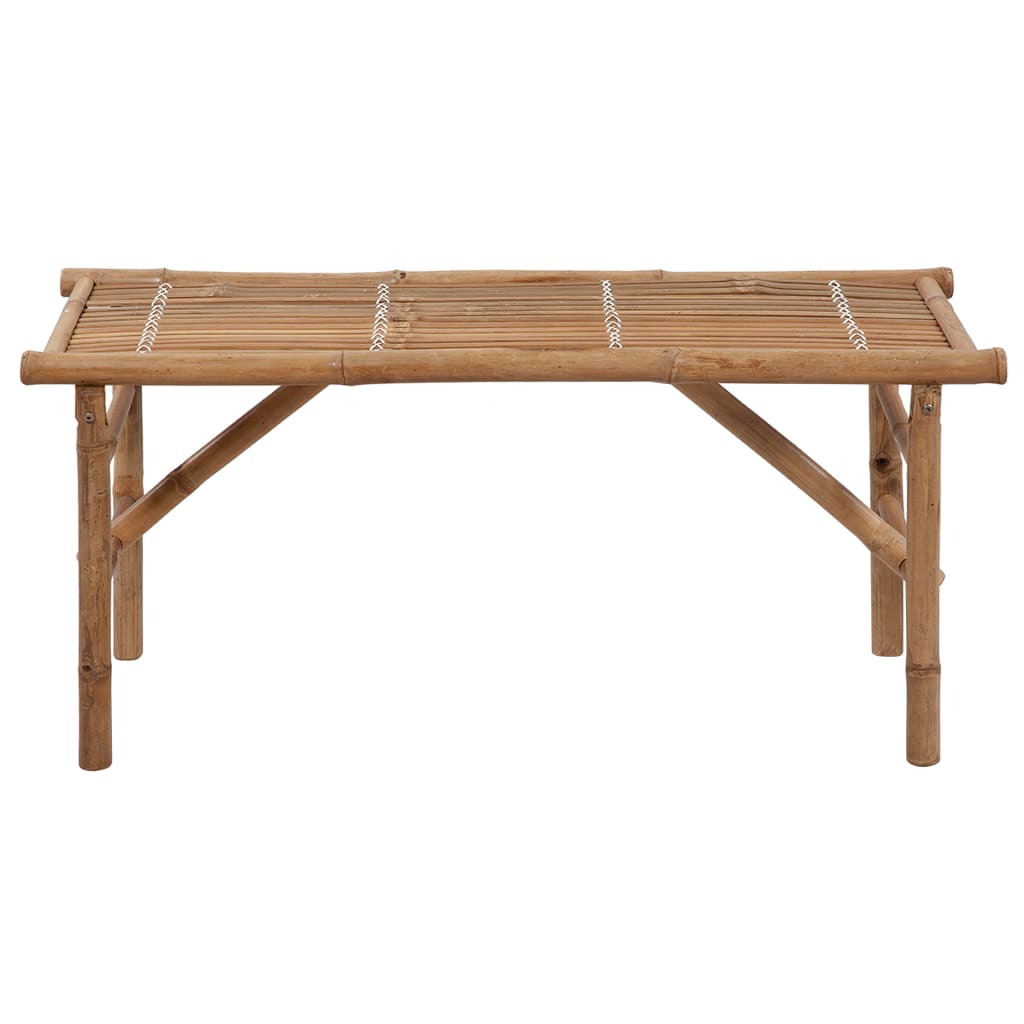 Folding garden bench with cushion 118 cm bamboo