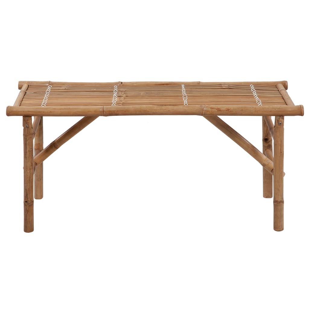 Folding garden bench with cushion 118 cm bamboo