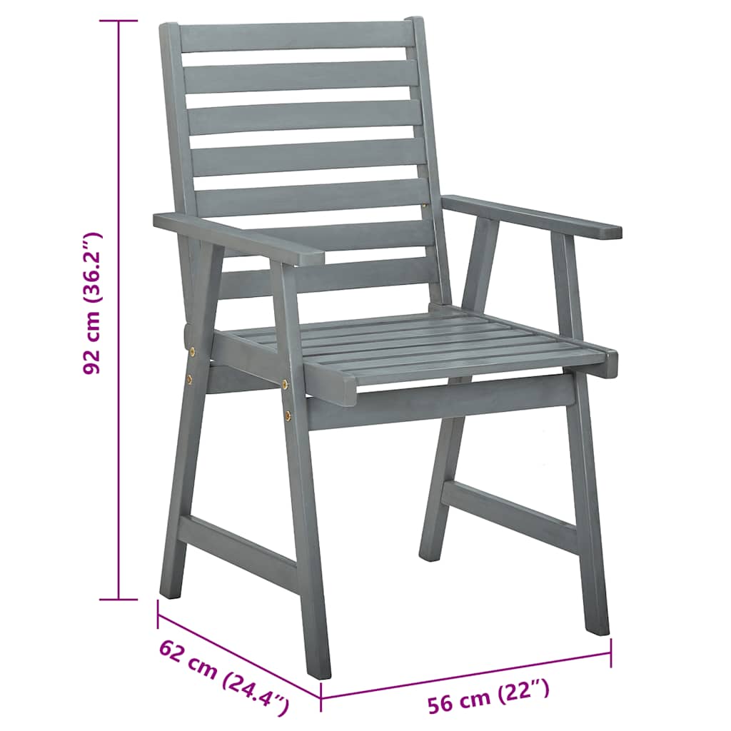 Garten-Essstühle mit Kissen 3 Stk. Massivholz Akazie