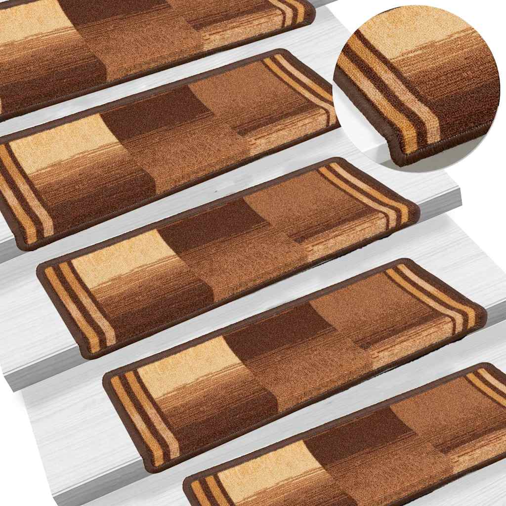 Treppenmatten Selbstklebend 15 Stk. 65x21x4 cm Braun