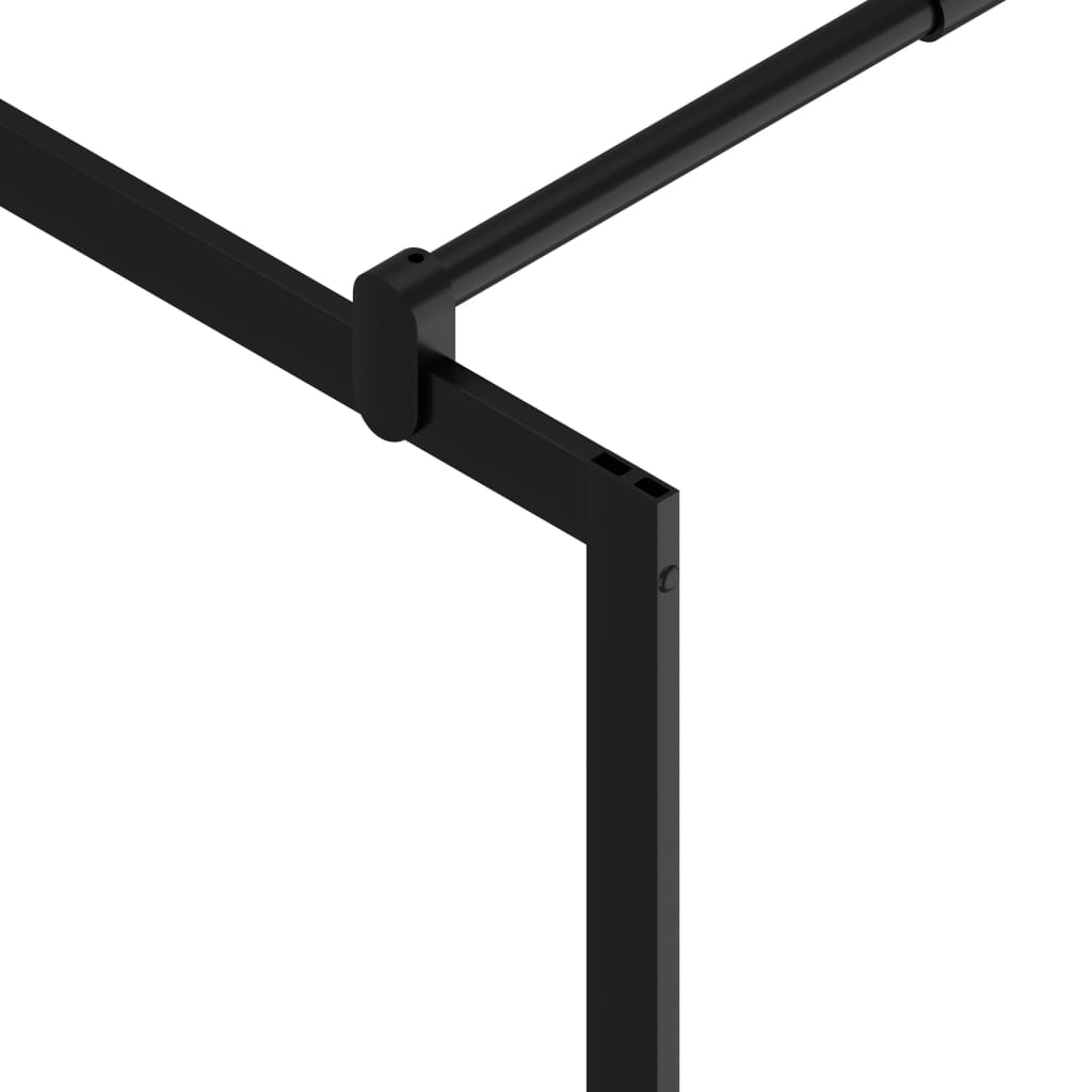 Shower screen for walk-in showers, tempered clear glass, black, 80x195 cm