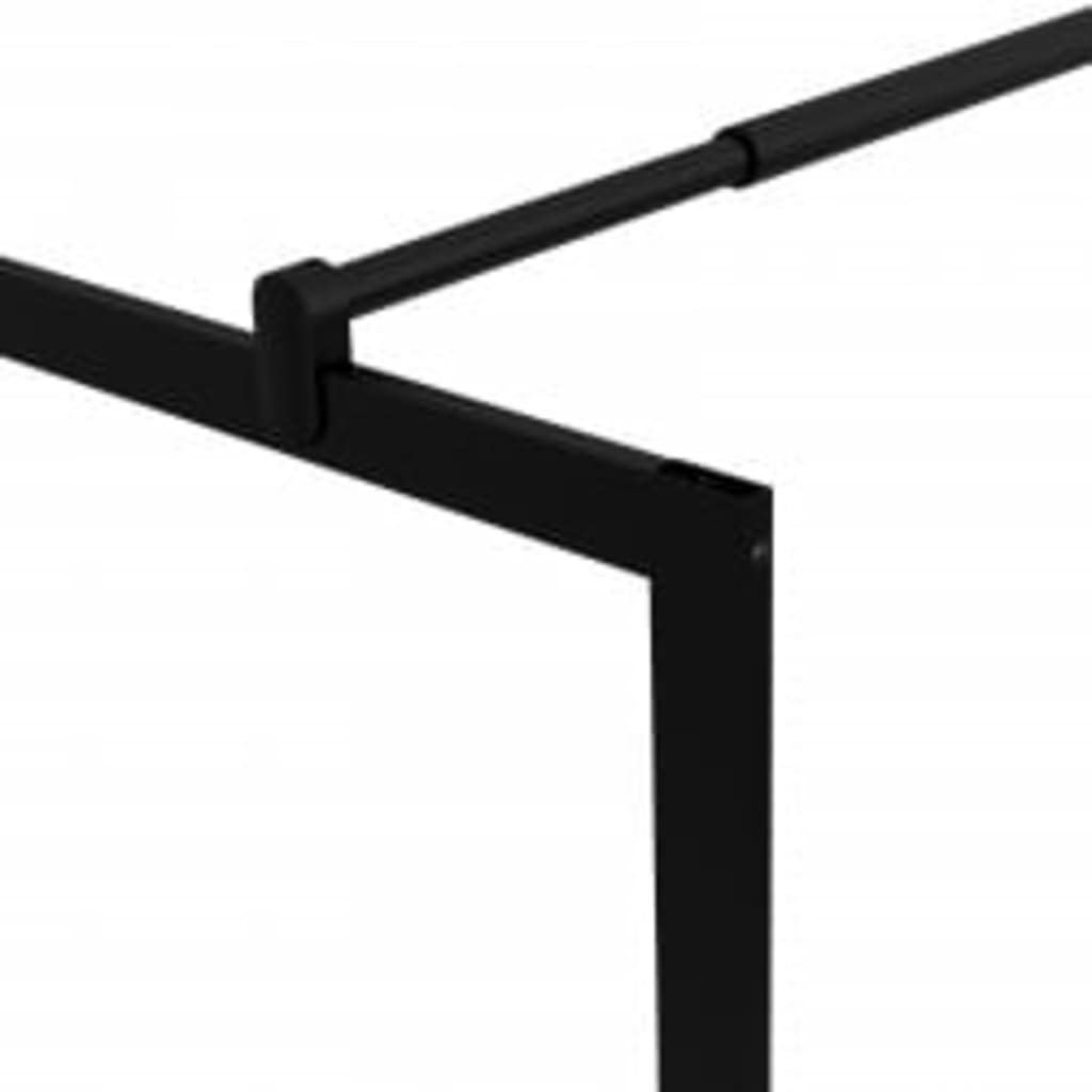 Duschwand für Begehbare Duschen mit Hartglas Schwarz 115x195 cm