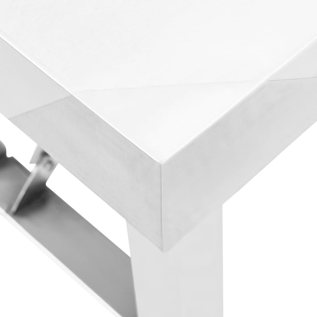 Kitchen work table foldable 100x60x80 cm stainless steel