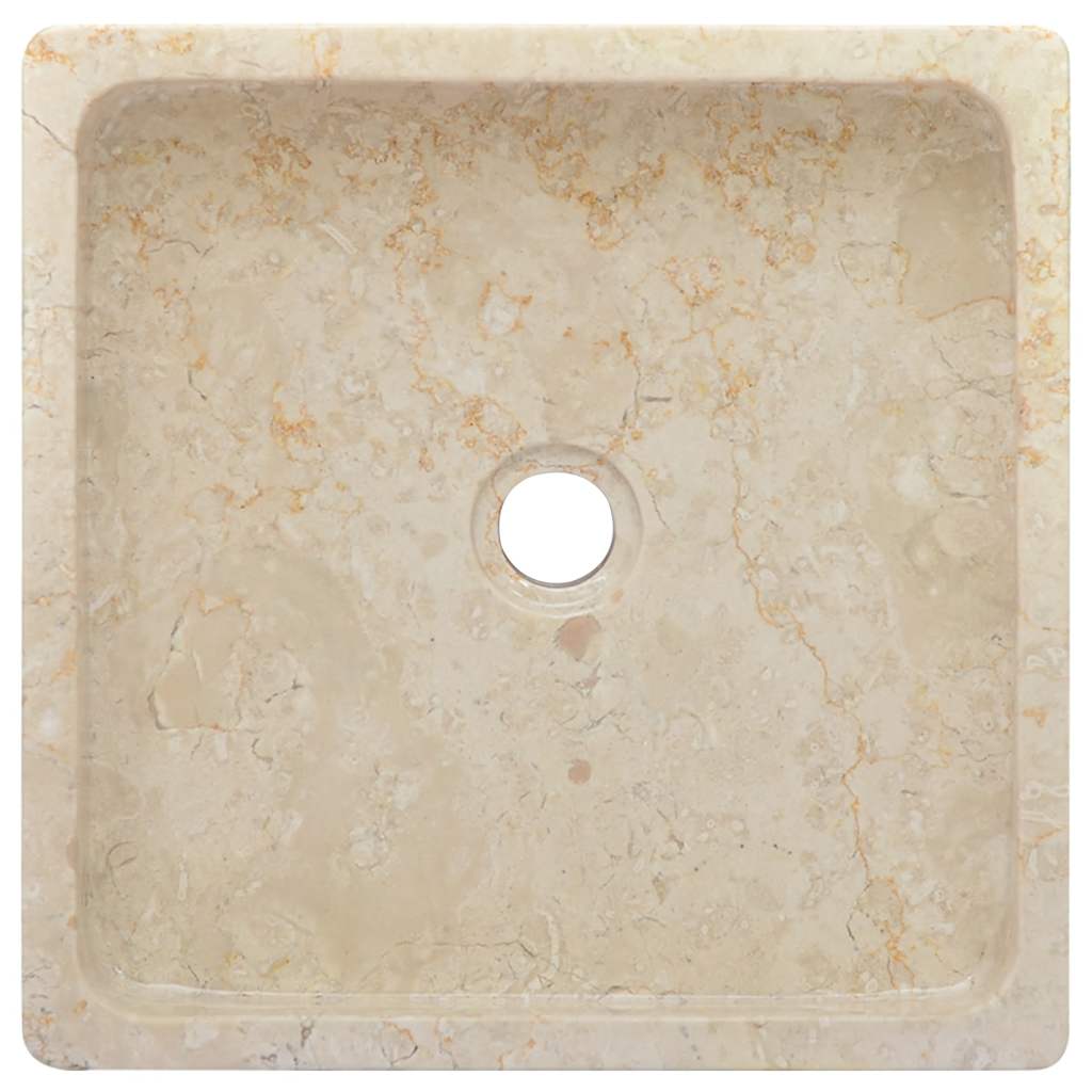 Waschbecken Creme 40x40x10 cm Marmor