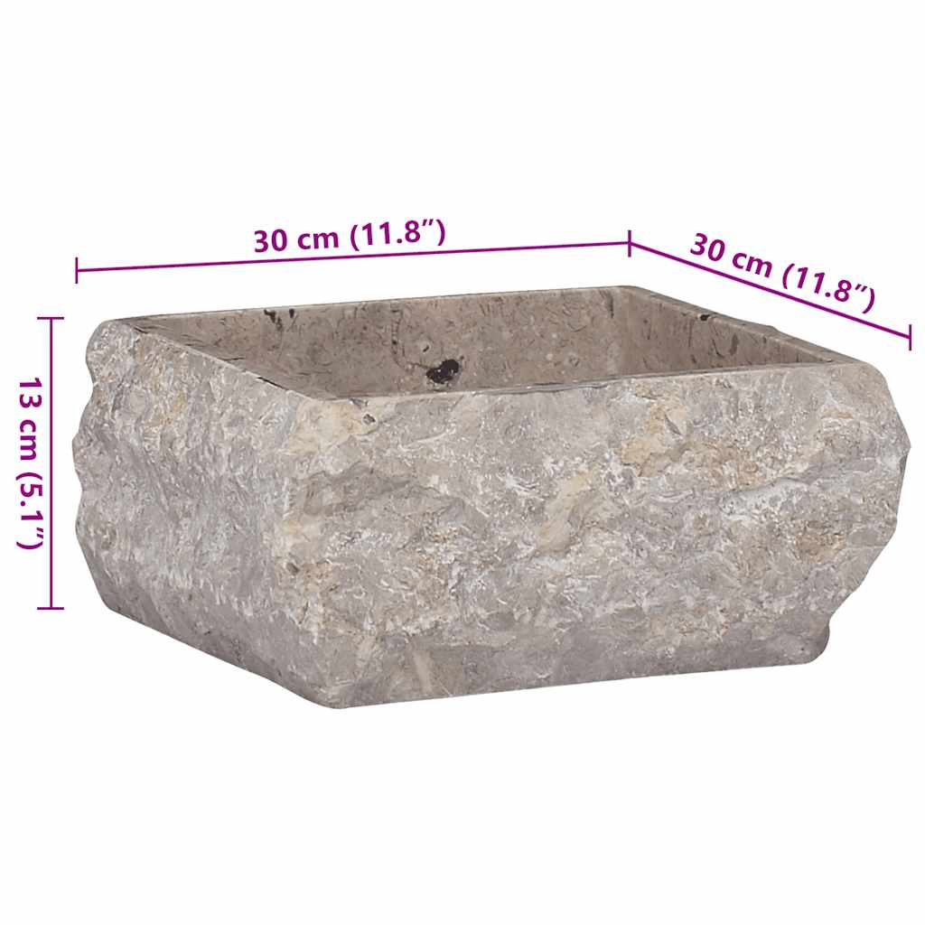 Waschbecken Grau 30x30x13 cm Marmor
