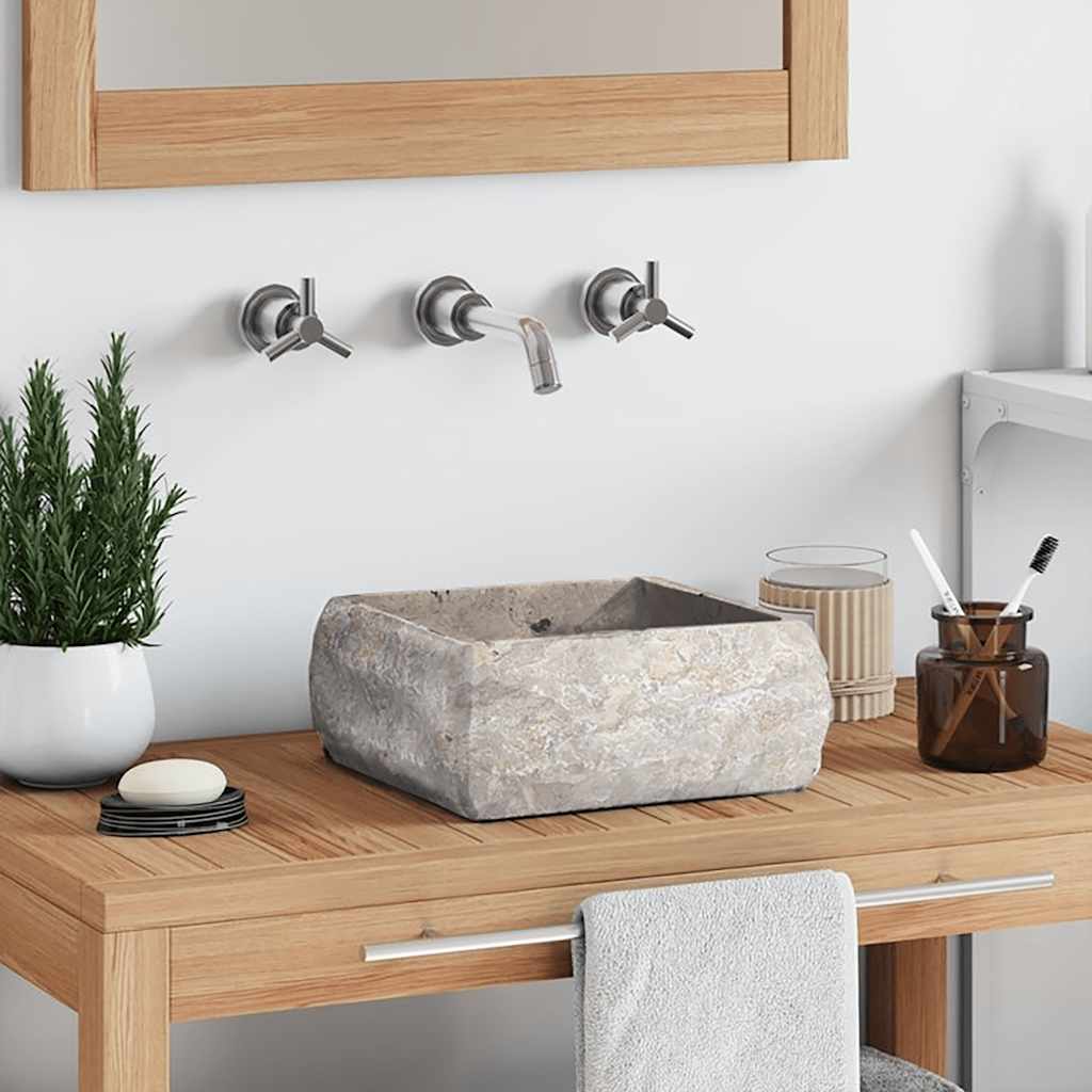 Waschbecken Grau 30x30x13 cm Marmor