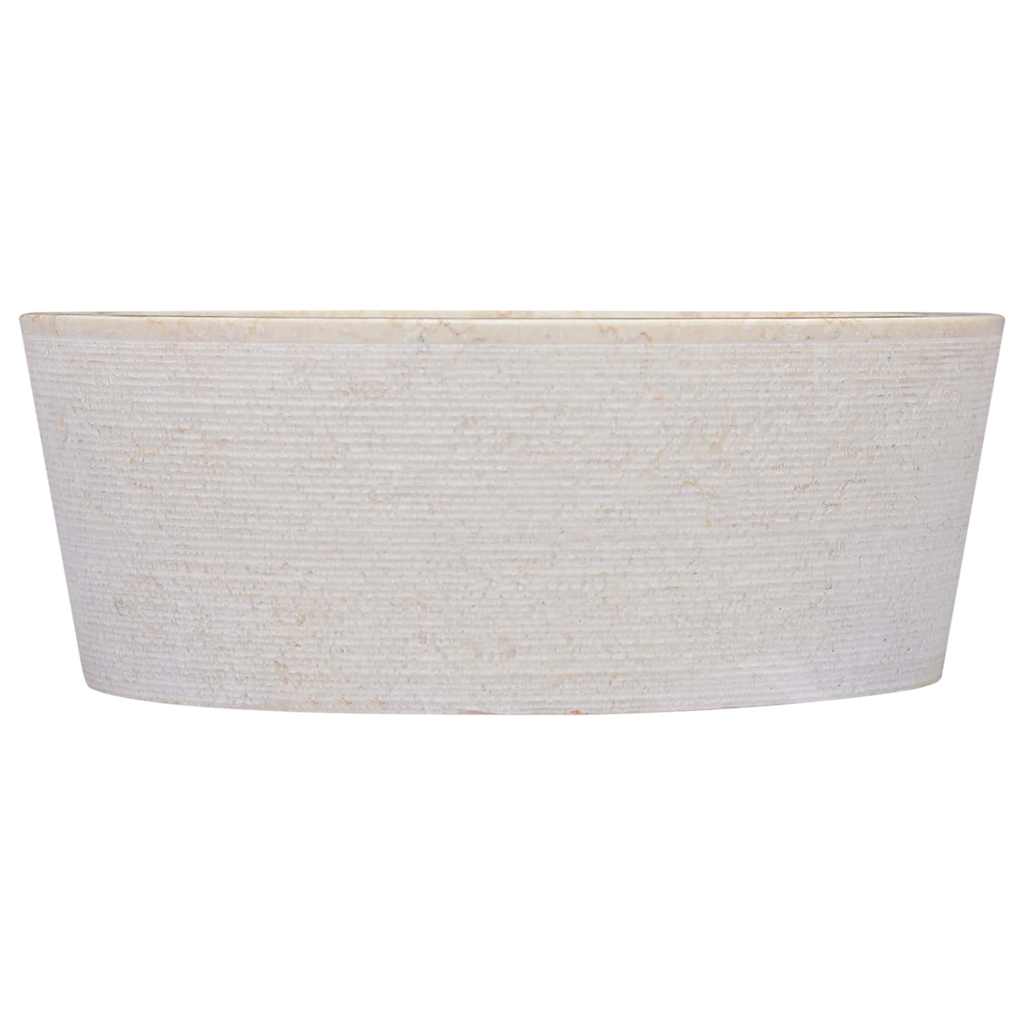 Waschbecken Creme Ø40x15 cm Marmor