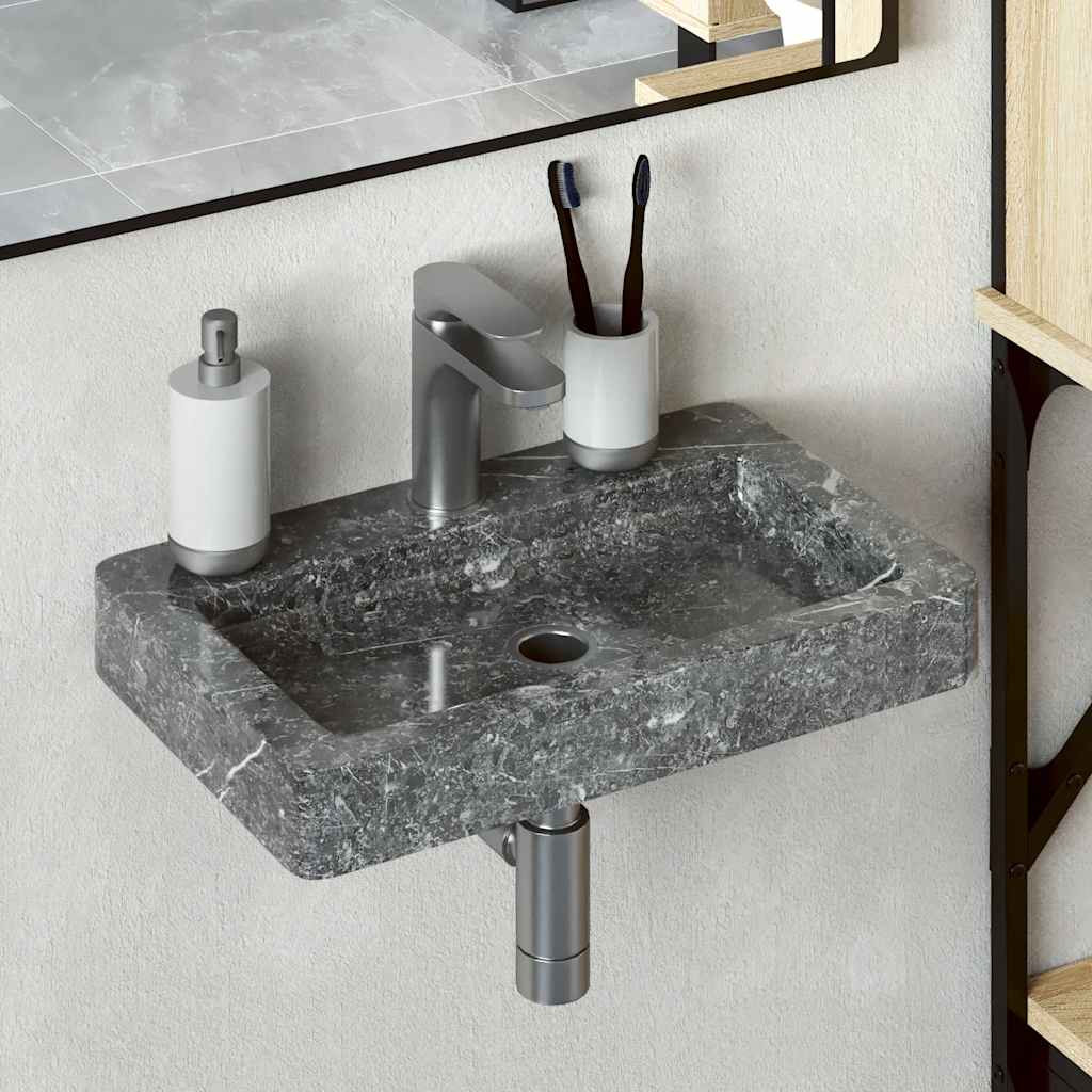 Wandwaschbecken Grau 38x24x6,5 cm Marmor