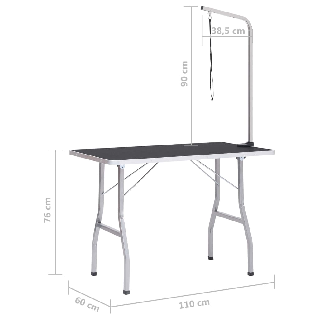 Adjustable grooming table for dogs with 1 loop