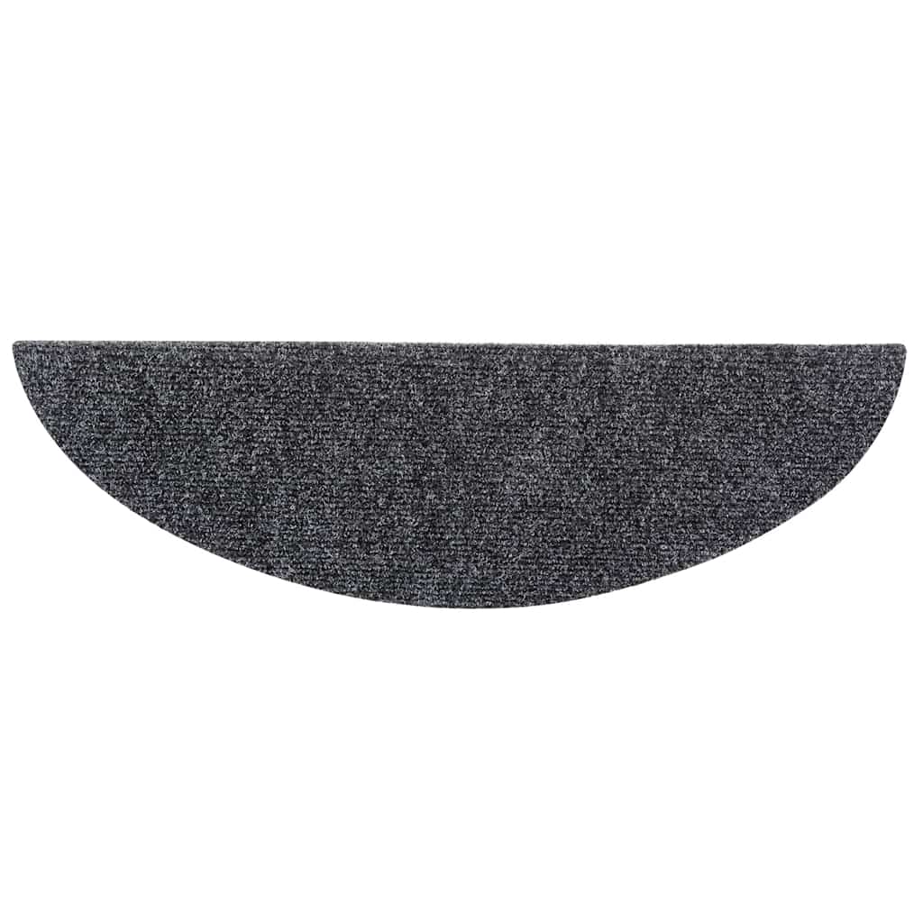 Stufenmatten Selbstklebend 5 Stk. 56x17x3 cm Dunkelgrau Halbrund