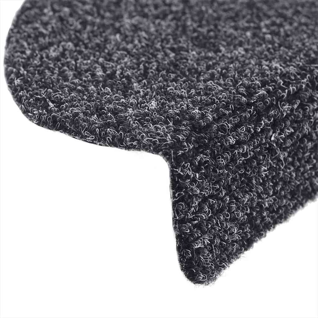 Stufenmatten Selbstklebend 10 Stk. 56x17x3 cm Dunkelgrau Halbrund