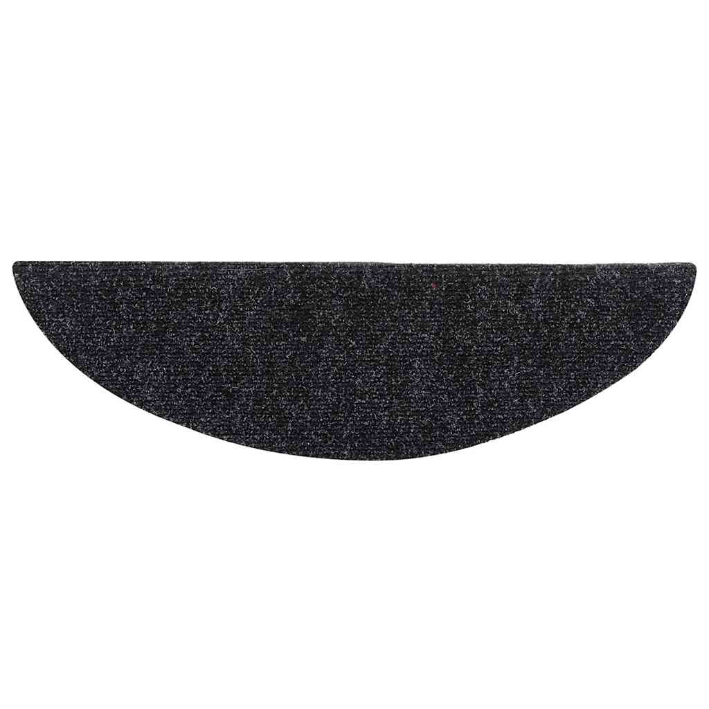 Stufenmatten Selbstklebend 5 Stk. 56x17x3 cm Schwarz Halbrund
